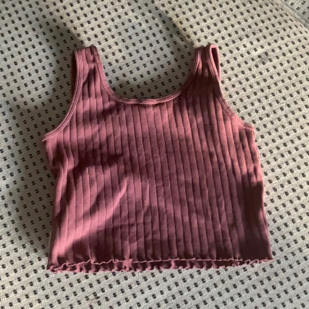Ribbed Mauve Tank Top